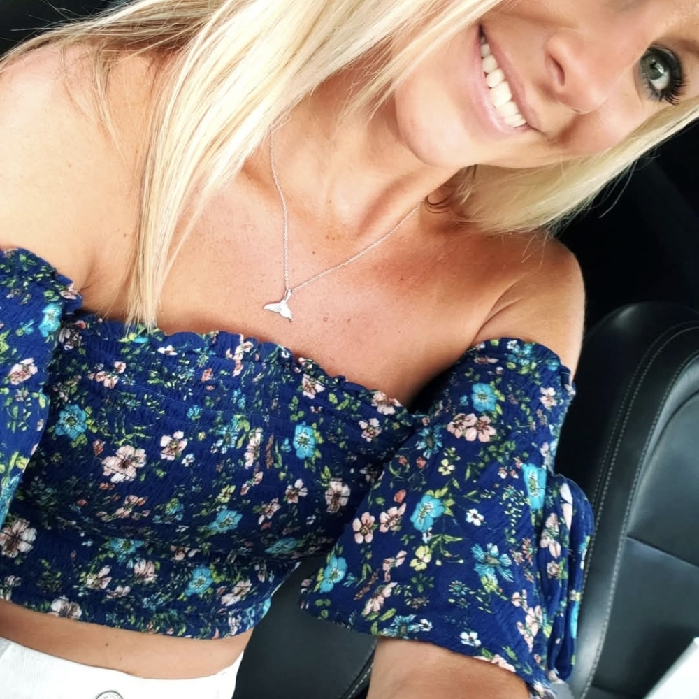 Blue Floral Crop Top